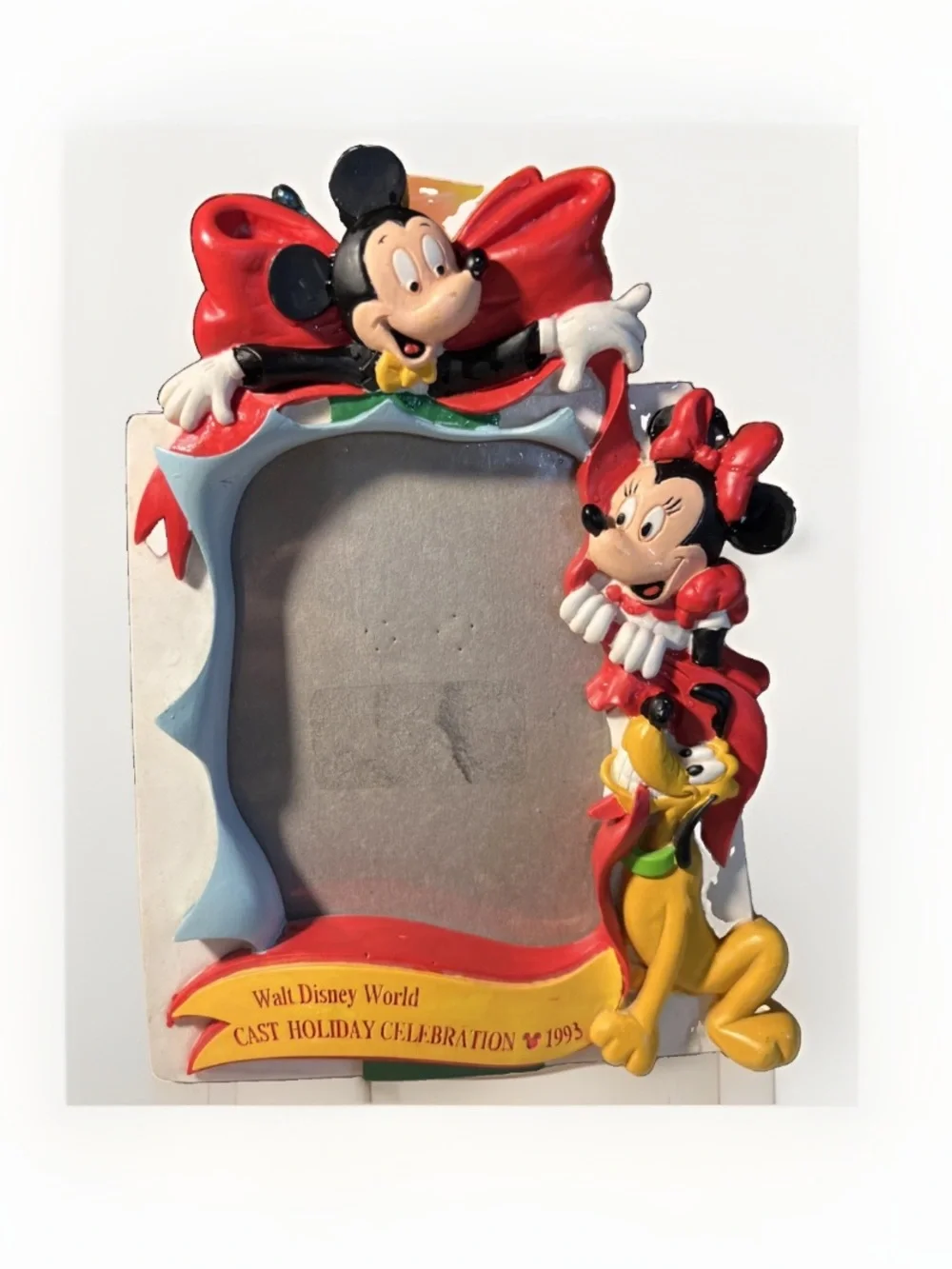 Walt Disney world Cast Member Picture Frame 1993 Mickey, Minni , Pluto